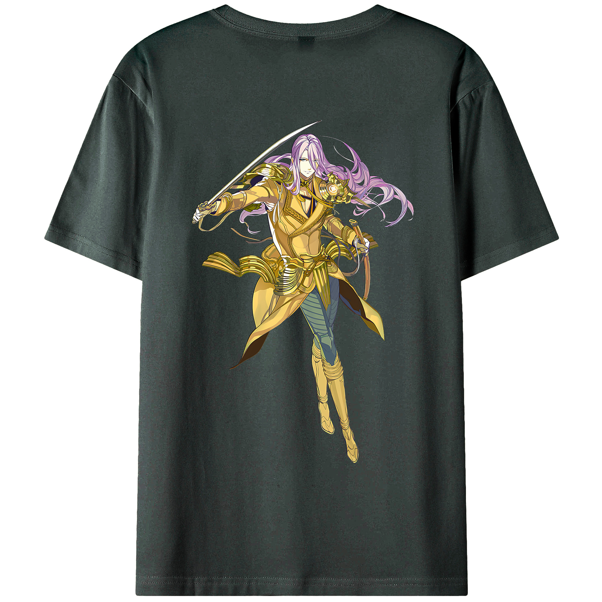 （画像用） 刀剣乱舞 Touken Ranbu 綿100％ メンズ半袖Tシャツ（バックプリント） 通気性